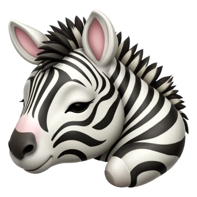 Meme-Worthy Cute Sleeping Zebra Portrait Emoji, Head resting peacefully with a contented smile, showcasing a lean, graceful build and a luxuriously soft striped Fur, eyes shut in a serene, restful nap, Simplified yet hilariously adorable features, highly detailed, glowing with a soft, drowsy light, high shine, relaxed and utterly lovable, stylized with an air of playful laziness, bright and heartwarming, soft glowing outline, capturing the essence of a comically sleepy zebra, so meme-worthy it feels like it could instantly become the next viral sensation of adorable slumber! sticker