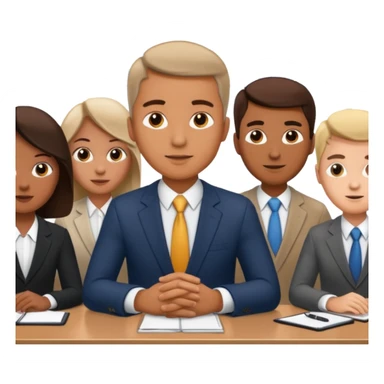 a man in a meeting with other sticker