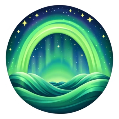 green aurora australis or aurora borealis sticker