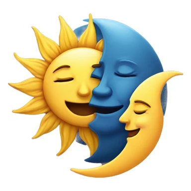 sun kissing the moon sticker