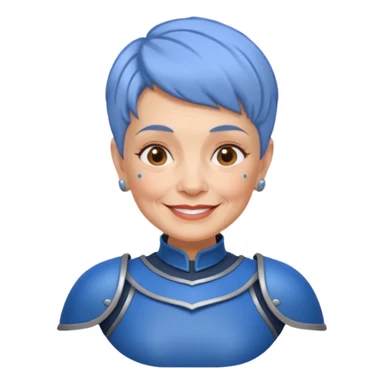 Elderly Tattooed Knights female, with short hair, blue armour sticker