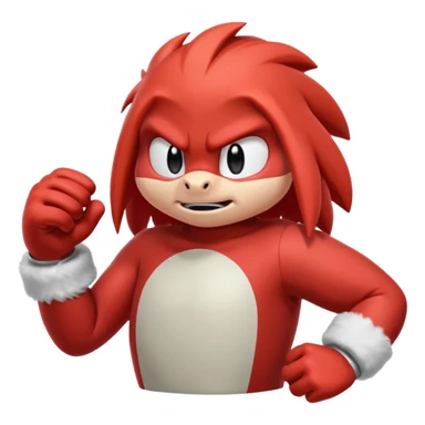 Sonic the hedgehogs friend knuckles a red animal with peach arms and white gloves sticker