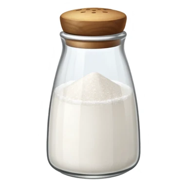 a full salt shaker with "salt" on it sticker
