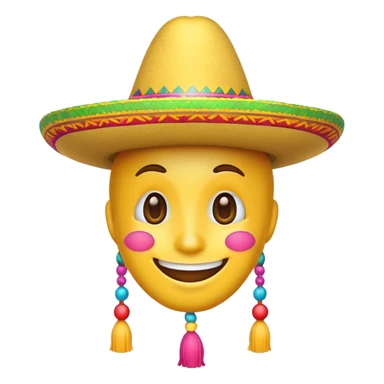 A smiling face emoji wearing a sombrero sticker