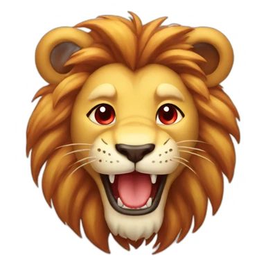 Smiling lion with Red Hearts in the eyes love sticker