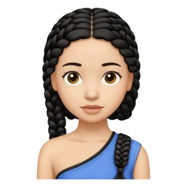 Girl with simple black braid  on one shoulder sticker