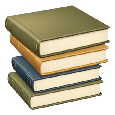 Stack of khaki colored books sticker