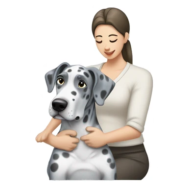 Blue Merle Great Dane getting a massage  sticker