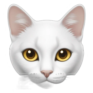 white cat with grey spots and spot on nose with gold eyes sticker