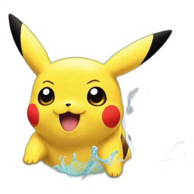 Pikachu qui crache de l'eau sticker