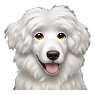 white fluffy dog ​​with wavy hair, dark eyes sticker