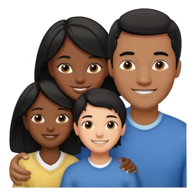 Couple of married man and woman with one kid teenager on the middle with black hair sticker