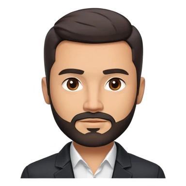 Good-looking broad-shouldered TV host in his mid-40s with light brown skin, short black hair with defined fade, light scruff beard, square face with pronounced jawline, friendly expression, open black jacket, white shirt with open collar and no tie sticker