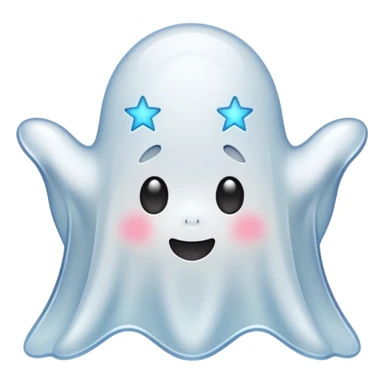 ghost kawai star white sticker