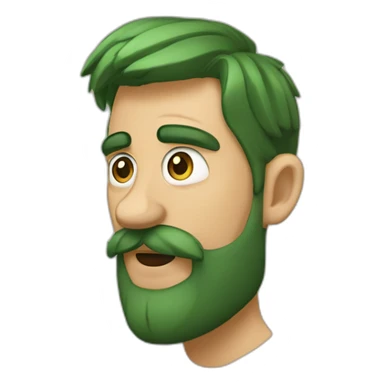 Calvo barba fina con dos hileras ojos verdes sticker