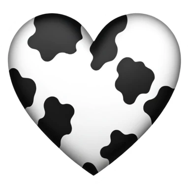 Cow print heart sticker