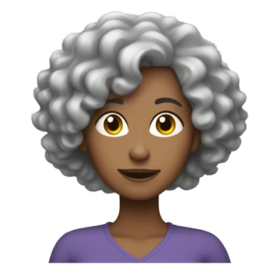 Caucasian women with curly gray hair heavy lifting sticker