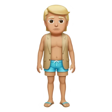 full body Trump standing in beach outfit sticker