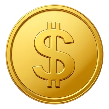 Gold coin with dollar sign emoji sticker