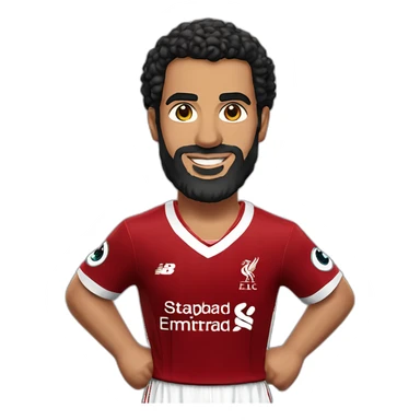 Mohammed Salah with liverpool shirt sticker