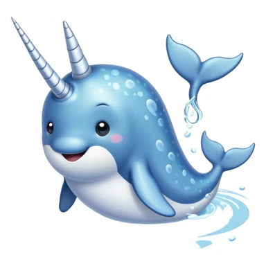 A cute narwhal with its spiraling horn swims through the icy waters, spreading joy and magic sticker