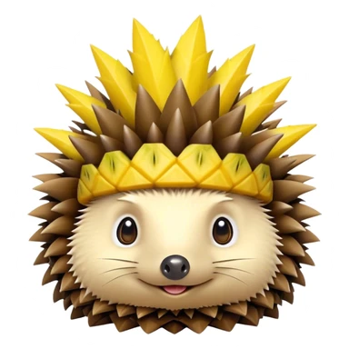 A hedgehog wearing a pineapple hat sticker