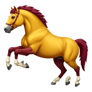Bronco horse maroon and yellow  sticker