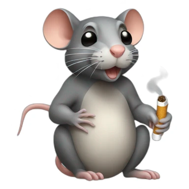 Rat smoking a cigarette sticker