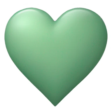 sage green heart without face sticker