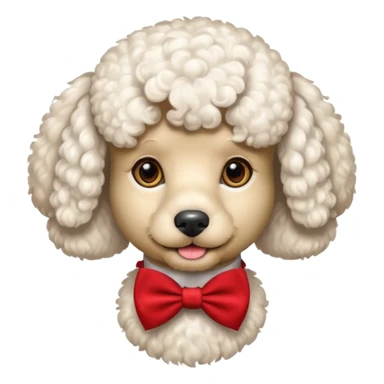 Poodle with red bow tie sticker