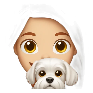 Red-haired girl with Maltese dog sticker