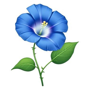 single blue Morning Glorysuper, stem sticker