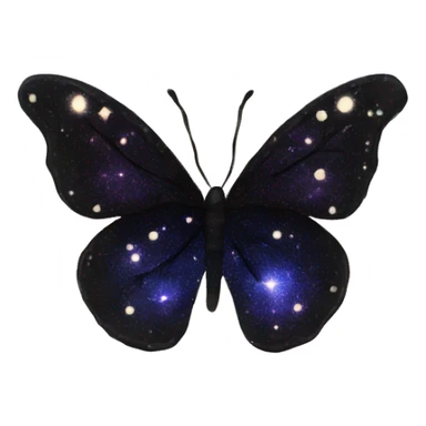 sparkly starry black galaxy butterfly sticker