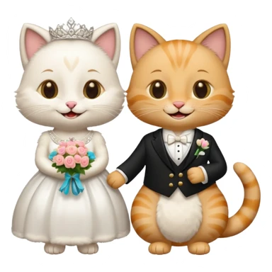 2 happy cats getting married in spain sticker
