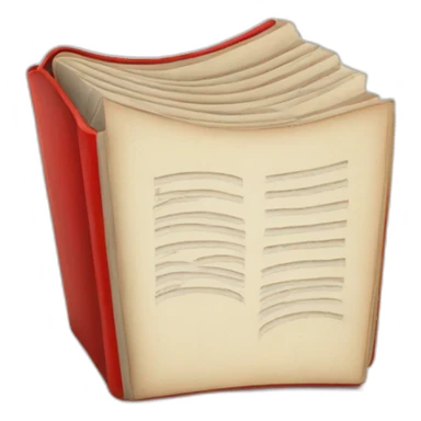 open book with a red 6 circled in it with some text lines under it sticker