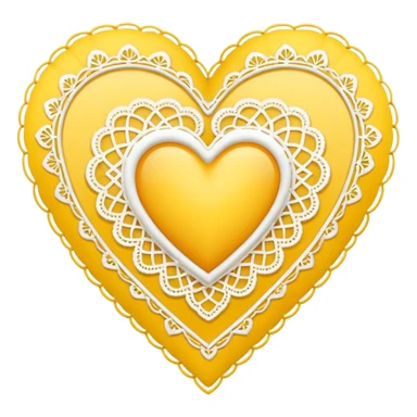 yellow heart with a lace border sticker
