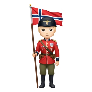 norwegian soldier with flag. Full height sticker