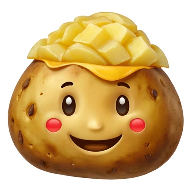 Happy baked potato smiling sticker