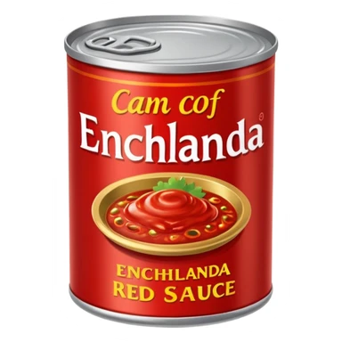 can of red enchilada sauce with vibrant red label, Mexican food theme sticker