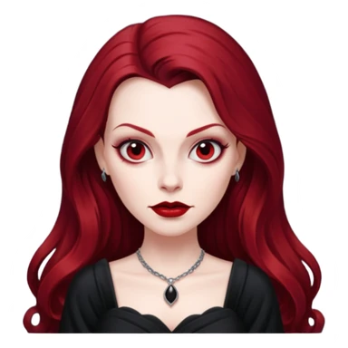 Vampira with long dark red hair sticker