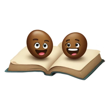 Cute coffee beans and book sticker