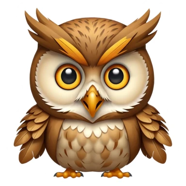 owl shocked expression feathers puffed sticker