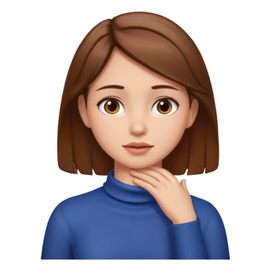 Girl with brown hair with hands on neck sticker