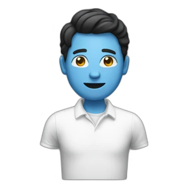 a guy with a miniature earth as a head without any facial features. the guy is wearing a layered black and white shirt jeans and plain white shoes sticker