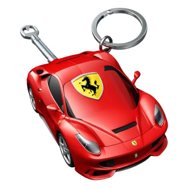 red Ferrari key with a white background sticker