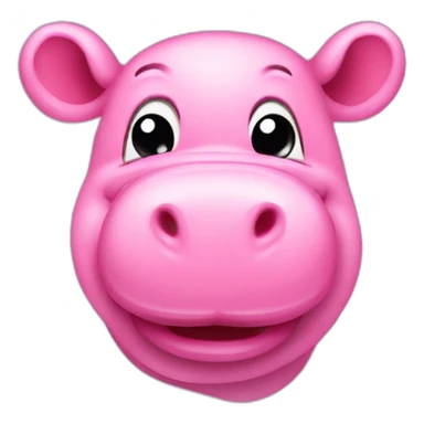 cute pink hippo feeling hot sticker