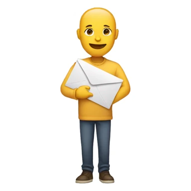 person holding stamped envelope sticker