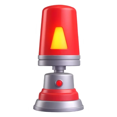 3D render of a red emergency siren light with a bright glow on top of a silver base, in Pixar-style, soft shadows, isolated on white background, professional but playful look

 sticker