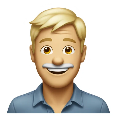 happy chappy goofy emoji white man with tongue on his nose sticker