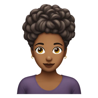 Crea un emoji de una chica con pecas de cabello moreno y medio ondulado mordiéndose el labio sticker